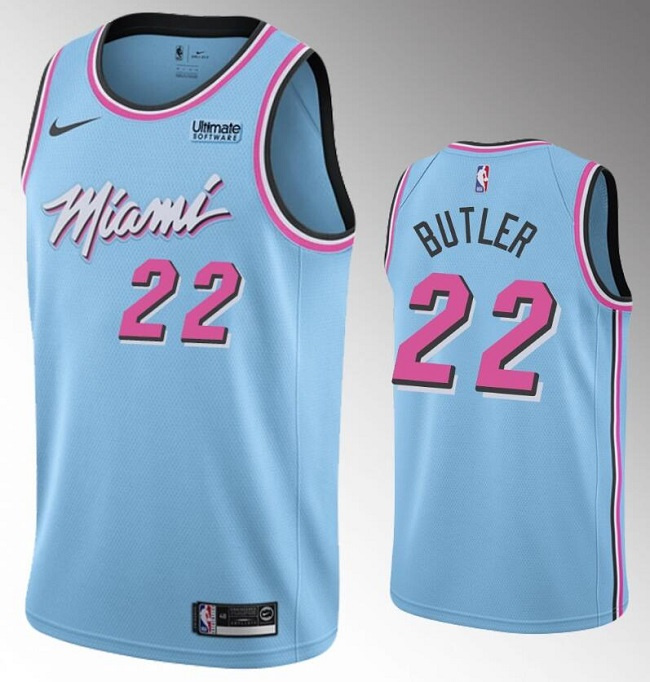 Youth Miami Heat ##22 Jimmy Butler Blue Stitched Basketball Jersey